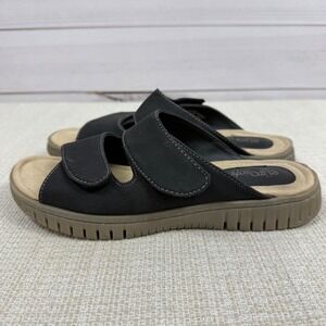 Eurosoft by Sofft Black Adjustable Strap Comfort Slide Sandals‎ Shoes Womens 7.5